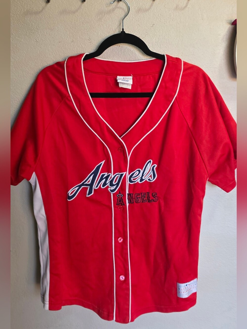 Genuine Los Angeles "Angels" Red Baseball Jersey Women XL